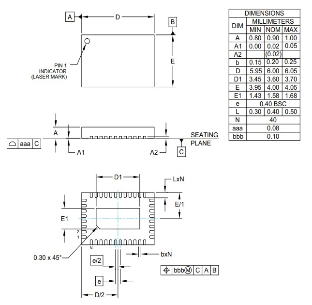 Mechanical Drawing - Semtech GS3241 3G-SDI Re-timing Adaptive Cable Equalizer
